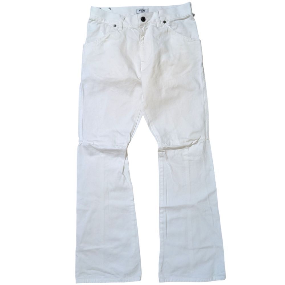 Moschino 90's-Y2K Jeans Uomo White Flare Leg Pants Men's Size 31x30